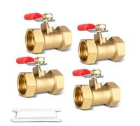 Bwintech 4 piezas de 3/8 "hembra BSP a 3/8" hembra BSP Heavy Duty Mini Válvula de Bola de latón 180 grados Shut Off Switch Operación Manija Válvula Accesorios de tubería
