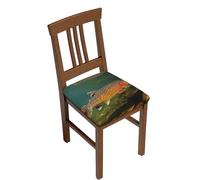 BWLHJKE Brook Trout - Fundas para taburete de pesca con mosca, cuatro piezas, cuadradas, con banda elástica, terciopelo suave, fundas de asiento extraíbles y lavables