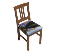BWLHJKE Mountain and Lake Pictures - Funda de cojín cuadrada de dos piezas para taburete de bar con banda elástica, terciopelo suave, fundas de asiento extraíbles y lavables