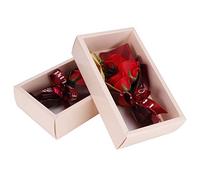 BWLZSP Rosas de jabón, 2 Juegos de Flores de jabón con Aroma Floral, Ramo de Rosas de imitación día de San Valentín(Rojo)