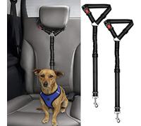Bwogue 2 Paquetes de cinturón de Seguridad para Perro y Gato, para el reposacabezas del Coche, Tela de Nailon Ajustable, Reflectante, elástico, para Sujetar al Perro
