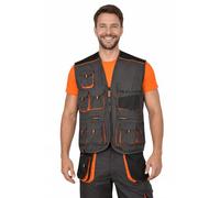 BWOLF Atlas Chaleco de Trabajo Multifuncional Hombre Chaleco de Trabajo Clásico Gris/Naranja (Gris, L)