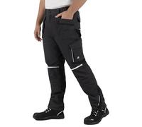 BWOLF Drift Ice - Pantalones de trabajo para hombre, impermeables, resistentes al frío y al viento, con elementos reflectantes, negro / gris, 4XL