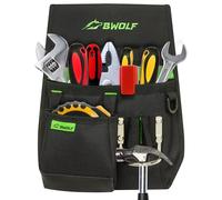 BWOLF HANK - Cinturón para herramientas (24/15,5/6, 100% poliéster, con 2 bolsillos para clavos, 1 soporte para martillo y 1 bolsillo métrico, compartimentos de fácil acceso), Negro , Talla única