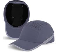 BWOLF TRIVOR - Gorra de seguridad para hombre con carcasa de ABS EN 812 con tiras reflectantes (gris)