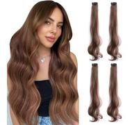 BWOOOWE Extensiones Cabello Clip Ondulado Largo 50cm Mechones Naturales Postizos Volumen Extra Aspecto Realista