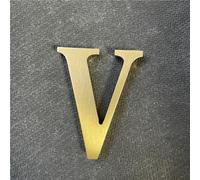 BWRMHME Adhesivo de latón macizo de 6,6 cm, letras inglesas, adorno de letras del alfabeto de metal, letras y números autoadhesivos de pared, señalización de dirección de casa, números de puerta