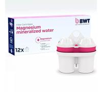 BWT filtro agua con MAGNESIO - Pack 12 | Filtro jarra BWT compatible con jarra filtradora de agua | Purificador eficaz | Filtra cal, cloro y metales | Desde dureza de 15 °dH