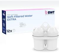 BWT filtro agua SOFT WATER EXTRA - Pack 12 | Jarra filtradora de agua compatible | Purificador de agua doméstico | filtros jarra bwt | Reduce cal y cloro | Hasta dureza 14,9 °dH | Jarra filtrante BWT