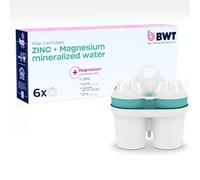 BWT filtros agua ZINC & MAGNESIO - Pack 6 | Filtro jarra compatible con jarra filtradora de agua | Purificador doméstico | Filtra cal, cloro, metales | Desde una dureza de 15 °dH
