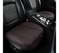 BWTJF Fundas inferiores de asiento delantero de coche, color marrón, fundas universales de cuero para asiento delantero, protector inferior, paquete de 2, antideslizante y borde de envoltura completa,