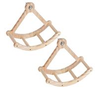 Bwuikim 1 percha para pájaros de barco pirata hecha a mano con escalera de masticación y exploración para loros mentales de interior, juguete de aventura