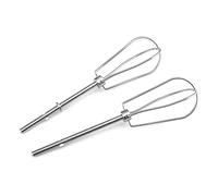 Bwuikim 2 cabezales mezcladores de huevos eléctricos de acero inoxidable para café, capuchino, alimentos, batidor de huevos