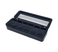 Bwuikim Caja organizadora de reloj de piel sintética con 6 ranuras con cremallera superior de cristal para hombres y mujeres