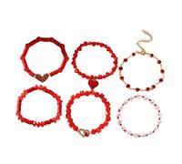 Bwuikim Colgante en forma de corazón, apilable, elástico, accesorios de San Valentín, joyería para mujeres y adolescentes, elegante amistad, One Size, como se describe