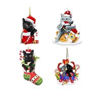 Bwuikim Decoraciones de Navidad acrílicas bellamente elaboradas para decorar tu hogar, oficina, tienda durante las vacaciones, divertidos adornos para árbol de Navidad