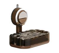 Bwuikim Elegante jabonera con bandeja de drenaje, fácil instalación, organizador de encimera de baño, almacenamiento para ducha, fregadero, estante de baño