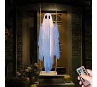 Bwuikim Figura de Espectros de Halloween en columpio, escultura de tela para exteriores e interiores, obra de arte resistente para fiestas de porche y temas de temporada, decoraciones de columpios