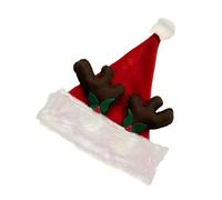 Bwuikim Gorro de Papá Noel de forro polar permanente para celebraciones, reuniones familiares y fiestas de vacaciones, disfraz de rudimentos, sombrero de Navidad suave portátil para viajes