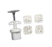 Bwuikim Moldes de postre con patrón de panda y limón, para hacer galletas, herramienta de hornear a presión de mano, moldes con patrón de panda y limón para hornear