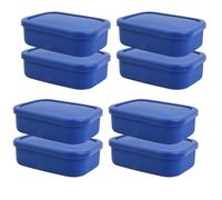 Bwuikim Paquete de 8 recipientes funcionales para alimentos, aptos para microondas, congelador, a prueba de fugas, de silicona, para diversas aplicaciones, recipientes para microondas