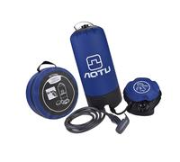 Bwuikim Paquete de ducha compacto de 20 L, plan de colapso, sustancia de PVC fuerte con puerto de relleno de boca ancha, respuesta de almacenamiento de agua al aire libre, paquete de ducha de gran