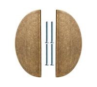 Bwuikim Par de tiradores semicirculares de bronce antiguo para cajones de armario, muebles de cocina, herrajes semicirculares