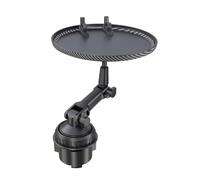 Bwuikim Soporte de bandeja giratorio portátil para coche, base ajustable, versátil para asientos de coche, mesa con soportes para teléfono, fácil instalación en el vehículo, organización de bebidas