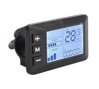 Bwuikim Velocímetro universal para bicicleta con tiempo real para vehículos eléctricos de 24 V, 36 V, 48 V y pantalla LCD transparente, medidor de velocidad LCD, resistente al agua