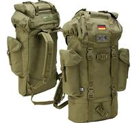BWuM Bundeswehr - Mochila de combate (65 L, incluye parche y bandera), verde oliva, 65 L