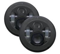 BWVMVB Conjuntos faros 2 Faros Delanteros Redondos LED De 7 Pulgadas Para Coche Kit De Luces Altas Y Bajas Para Chevy Para Camaro 1967-1981 Coche Faros Delanteros(Negro 2 piezas)