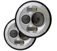 BWVMVB Conjuntos faros Kit De 2 Faros LED Redondos De 7" Para Jeep Para Wrangler CJ-8 Scrambler CJ-7 (luz Alta/baja) - 2 Unidades. Coche Faros Delanteros(Chrome 2pcs)