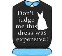 BWWKTOP Baberos de novia con recogedor de migas, protectores de ropa para dama de honor, regalo de boda, baberos para adultos para bodas y fiestas (Don't juzge me)