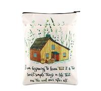 BWWKTOP Little House - Funda de libro para fans de Laura con texto en inglés "I Am Beginning To Learn That It Is The Sweet Simple Things In Life That Are The End Ones After All Little House - Protector de libros (I am beginning)