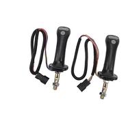 BWZJS Palanca de Mando for Excavadora, 2 Piezas, 3 Botones, 6 Pines, aleación Aluminio Negra, Compatible con DH DX150, 215, 225, 300, 370, 9C Joystick de Excavadora