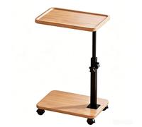 Bx9rE7tK3g Mesa Auxiliar Roller Storage Rack Adjustable Table Mobile Small Coffee Muebles de salón(Natural Wood Color)