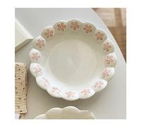 Bx9rE7tK3g Platos de postre Plato con borde de pétalo, plato cena porcelana cerámica esmaltada, postre, cubiertos, calado Vintage en relieve 8 pulgadas Vajilla(2)
