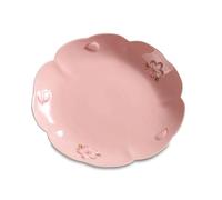 Bx9rE7tK3g Platos de postre Plato de cerámica pintado a mano con flores cerezo en relieve, plato comedor for el hogar, comida, carne, fruta, postre, disco, vajilla cocina Vajilla(Pink,8inch)
