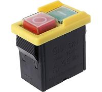 BXCONJUBC Botón de Interruptor Encendido AC 250V 6/4A Bottón Impermeable Button Máquina Sierra Taladro en interruptores Apagado Caja Control Interruptor electromagnético KJD6 5E4