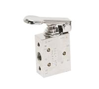 BXCONJUBC Válvula mecánica TAC2-41P de Escape 2 Posiciones 5 vías 1/8quot; Palanca Retorno por Resorte, Interruptor válvula neumática, 1 Uds