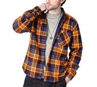 BXCZEDW Camisa de franela con forro polar para hombre, acolchada, cálida, suave, de manga larga, con botones, A1, L