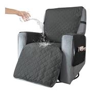 BXFUL Funda de Sillón Relax de una Plaza Funda Cubre Sofá Relax Protector para Sofás Cubierta con Bolsillo Lateral, Elástica Completo Protector para Sillón Reclinable (L,Gris Oscuro)