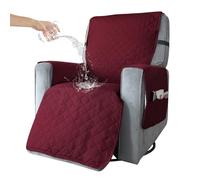 BXFUL Funda de Sillón Relax de una Plaza Funda Cubre Sofá Relax Protector para Sofás Cubierta con Bolsillo Lateral, Elástica Completo Protector para Sillón Reclinable (L,Vino Tinto)