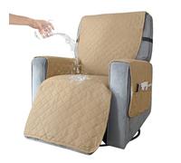 BXFUL Funda de Sillón Relax de una Plaza Funda Cubre Sofá Relax Protector para Sofás Cubierta con Bolsillo Lateral, Elástica Completo Protector para Sillón Reclinable (S,Arena)