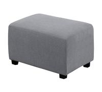 BXFUL Funda Otomana Funda de Reposapiés de Sofá Jacquard Funda de Puf Elástica Cubierta Protectora para Taburete Rectángulo con Parte Inferior Elástica (X-Large,Gris Claro)