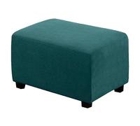 BXFUL Funda Otomana Funda de Reposapiés de Sofá Jacquard Funda de Puf Elástica Cubierta Protectora para Taburete Rectángulo con Parte Inferior Elástica (Large,Verde Azulado)