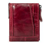 BXGGXBYSW Cartera corta, portatarjetas de crédito con bloqueo RFID, de cuero hecho a mano, bolsillo para monedas/clip para billetes (color: B), c