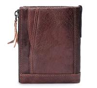 BXGGXBYSW Cartera corta, portatarjetas de crédito con bloqueo RFID, de cuero hecho a mano, bolsillo para monedas/clip para billetes (color: B), b