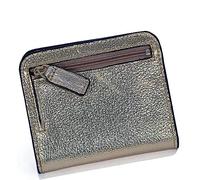 BXGGXBYSW Carteras para tarjetas de cuero dividido de moda para mujer, mini cartera de cuero con bolsillo para monedas (color: plateado), Gold