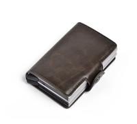 BXGGXBYSW Portatarjetas de crédito empresarial automático, Mini Estuche para Tarjetas bancarias de Cuero Inteligente, Estuche para Tarjetas de Aluminio, Caja de Recogida Vintage de Metal